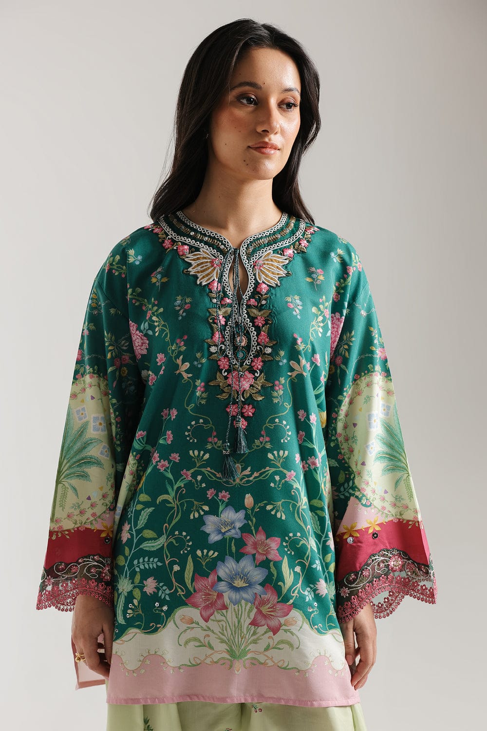 Emerald Bloom Printed Kurta Set