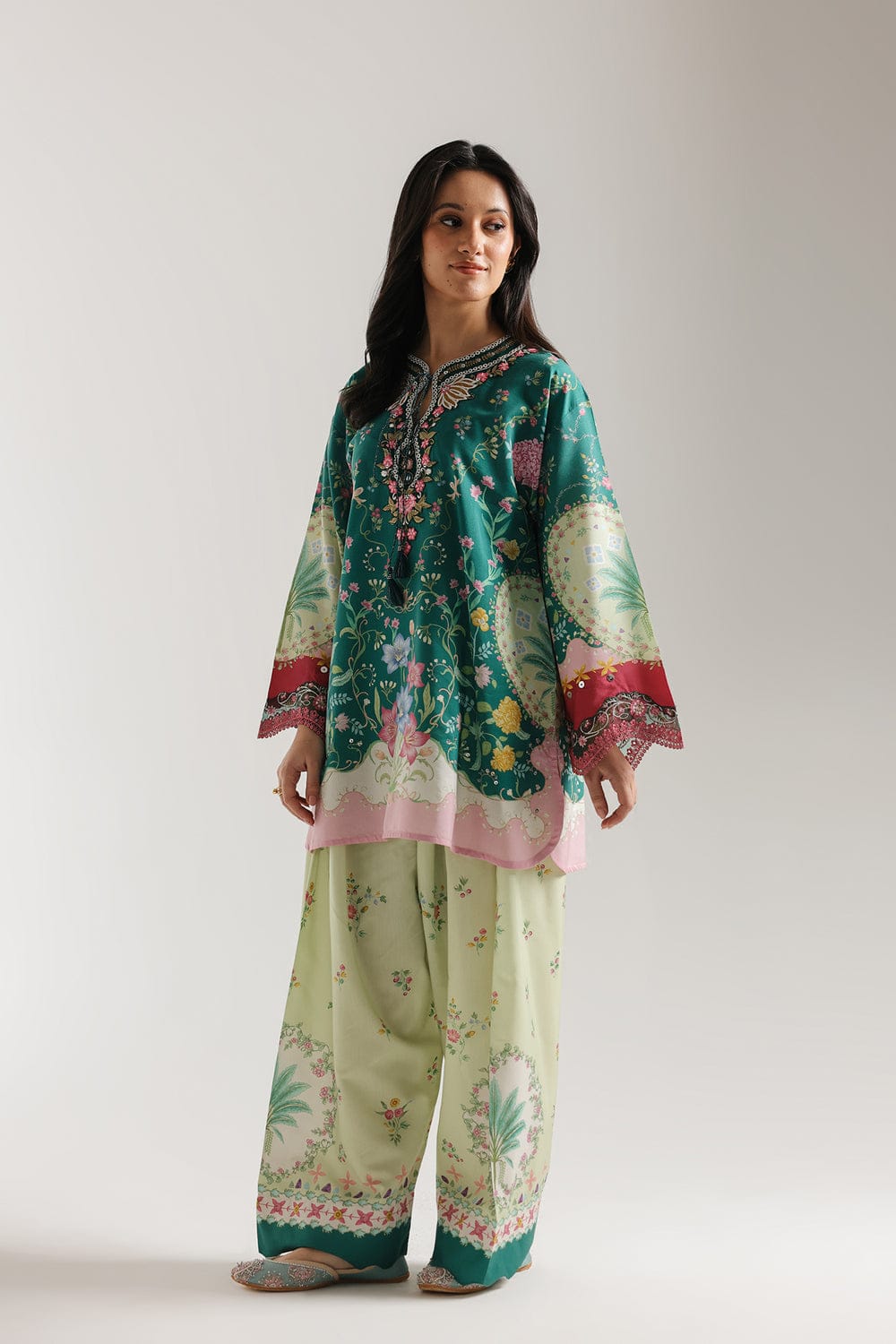 Emerald Bloom Printed Kurta Set