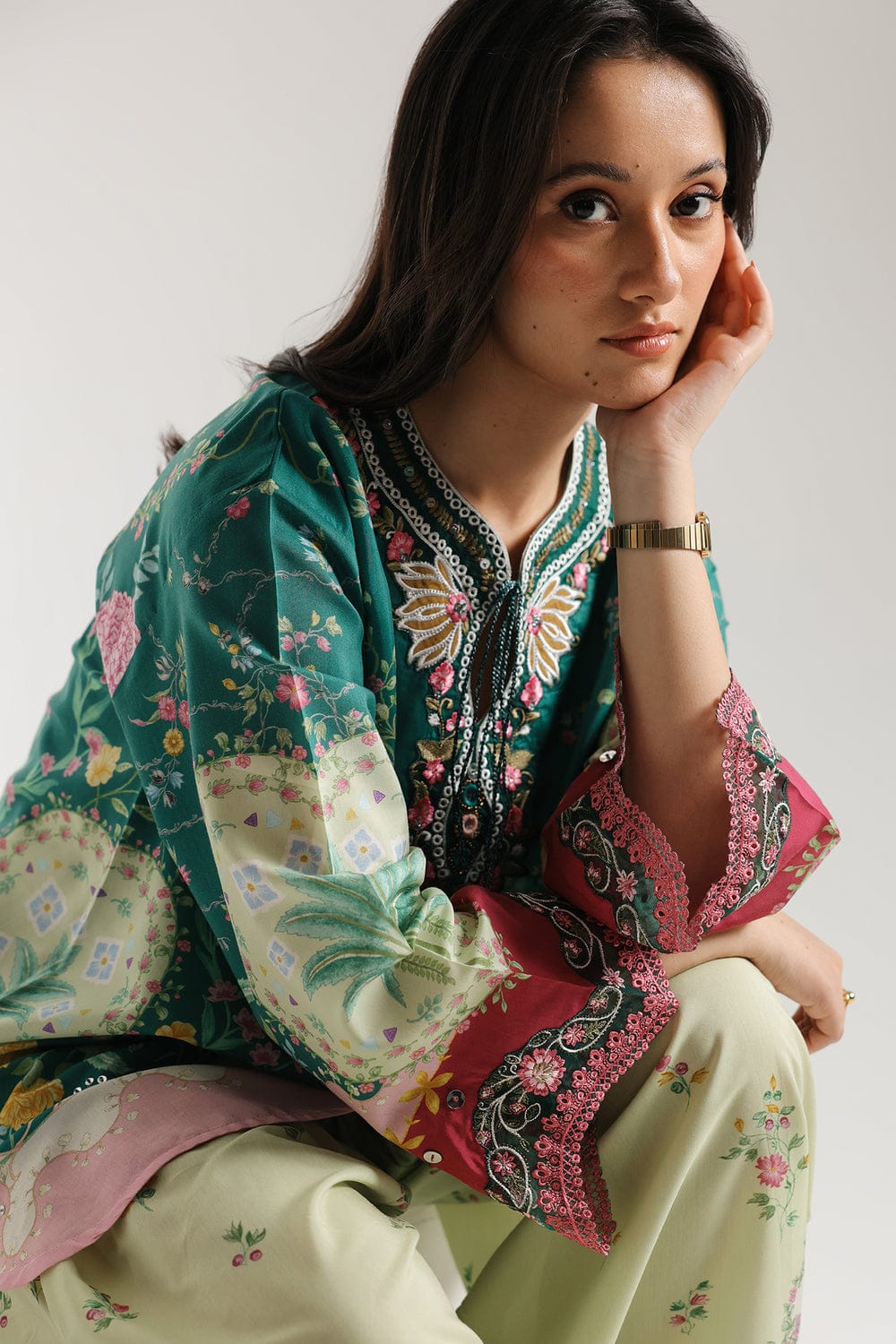 Emerald Bloom Printed Kurta Set