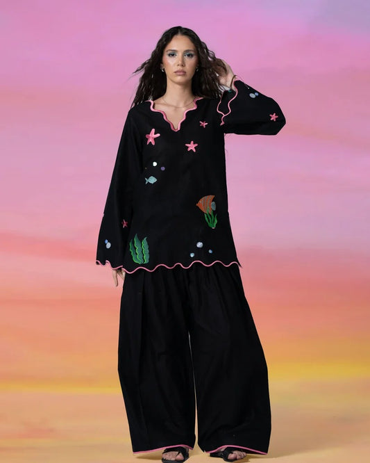 Midnight Jellyfish Farshi Shalwar Set