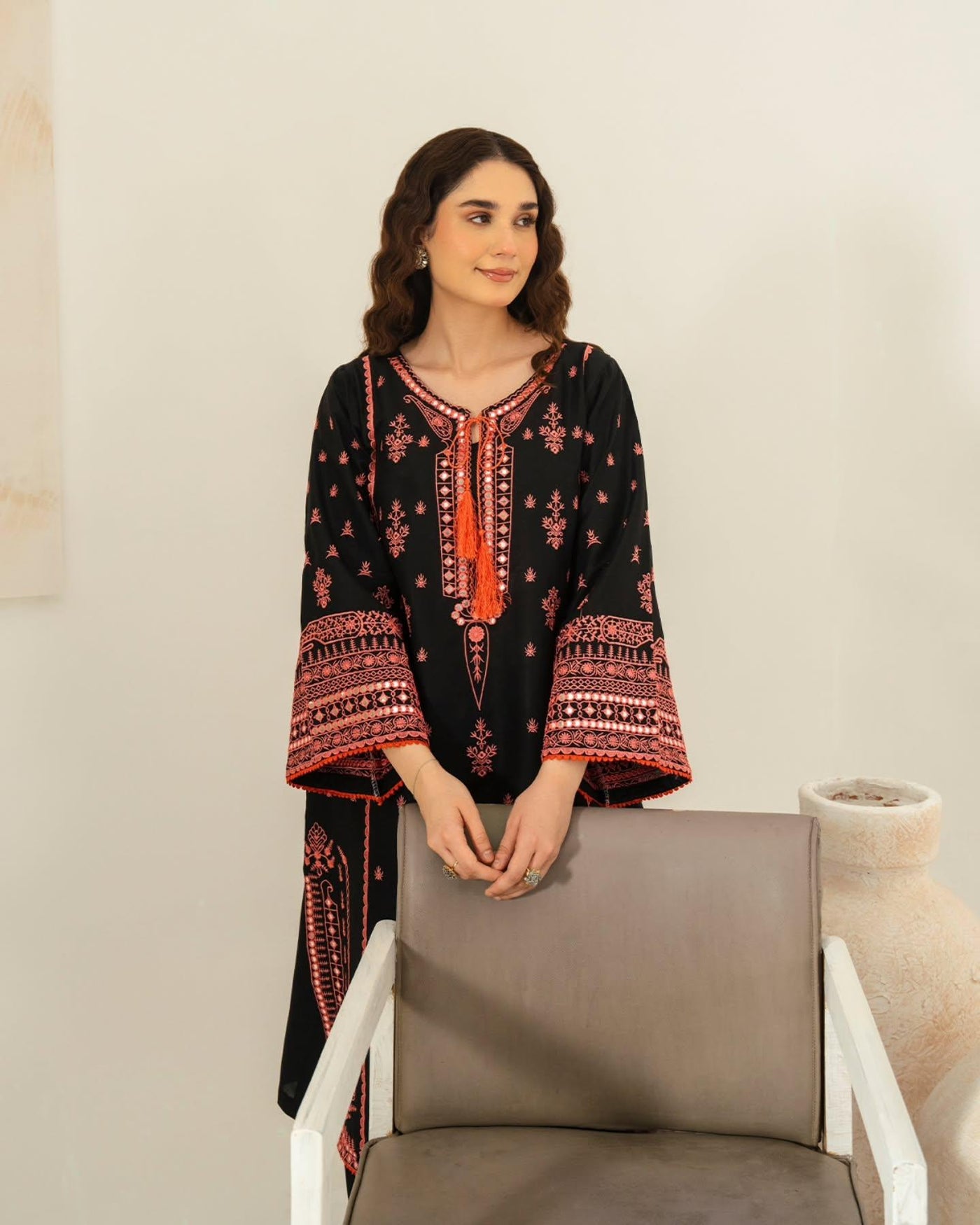 AJAL EMBROIDED 3PC