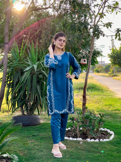Agha noor design mirror work embroidered 2 piece dress