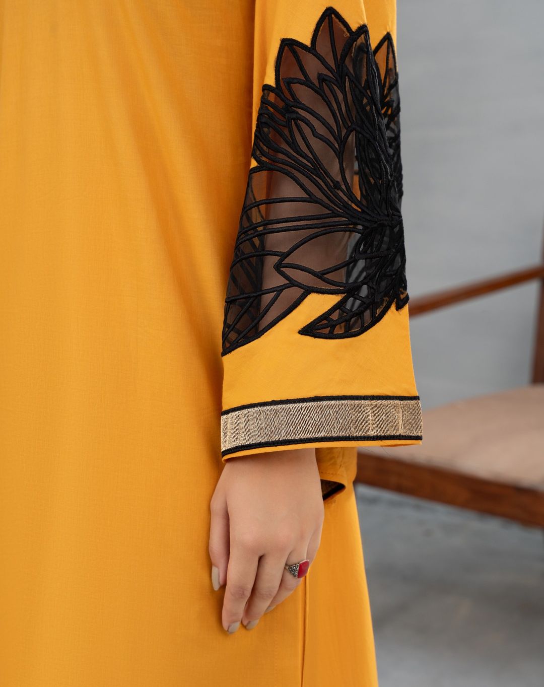 Daliya Premium Cotton Embroidery Tissue Dress