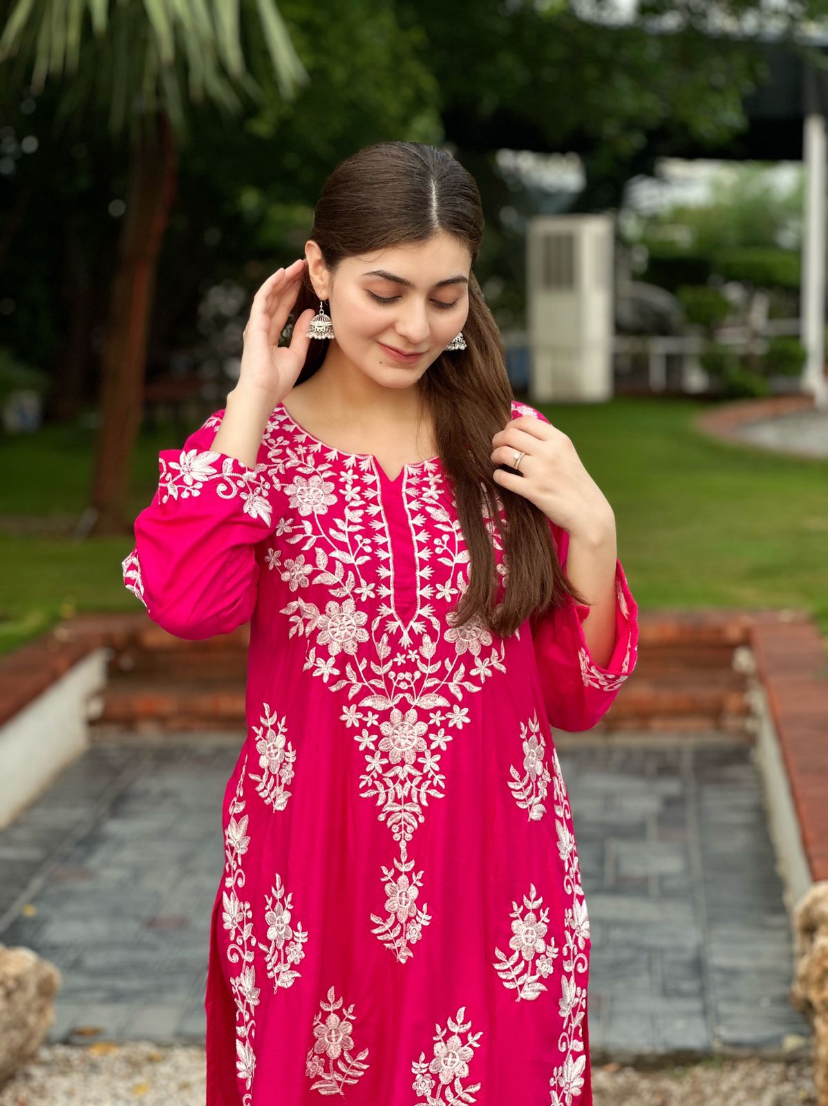 Indian embroidered 2 piece chikenkari Suit