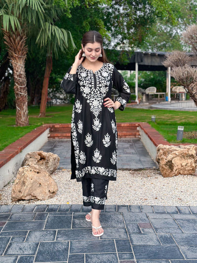 Indian embroidered 2 piece chikenkari Suit