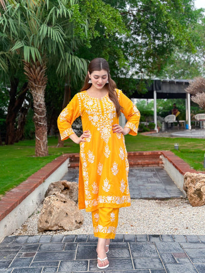 Indian embroidered 2 piece chikenkari Suit