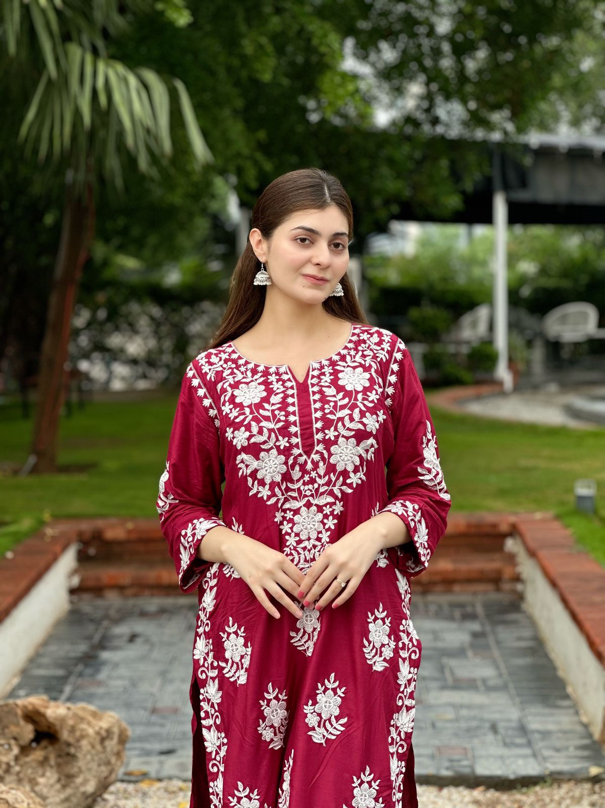 Indian embroidered 2 piece chikenkari Suit