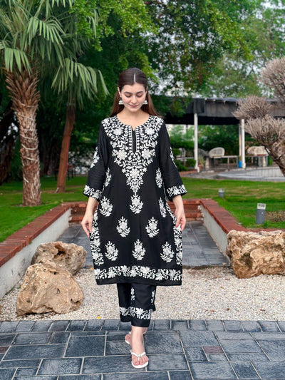 Indian embroidered 2 piece chikenkari Suit