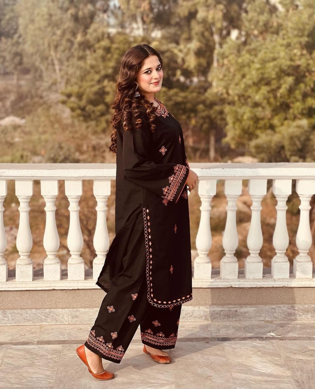 Mirror work Balochi embroidery dress for women