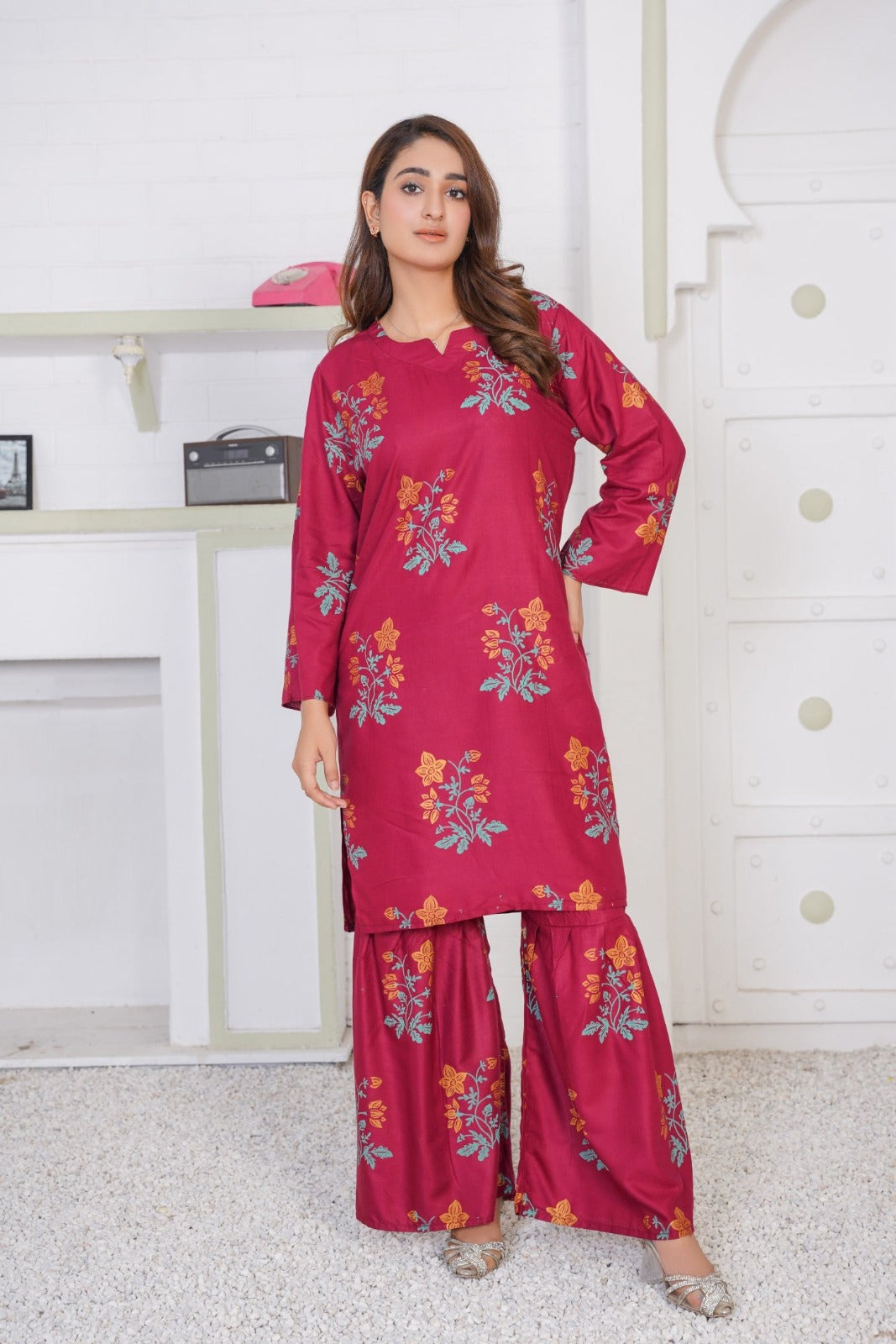 Printed shirt with sharara