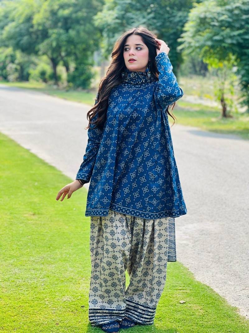 Berry 3PC Suit With Farshi Shalwar