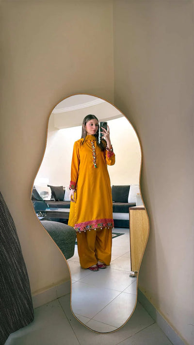 Afghani Suits With Farshi Shalwar – 3 Piece