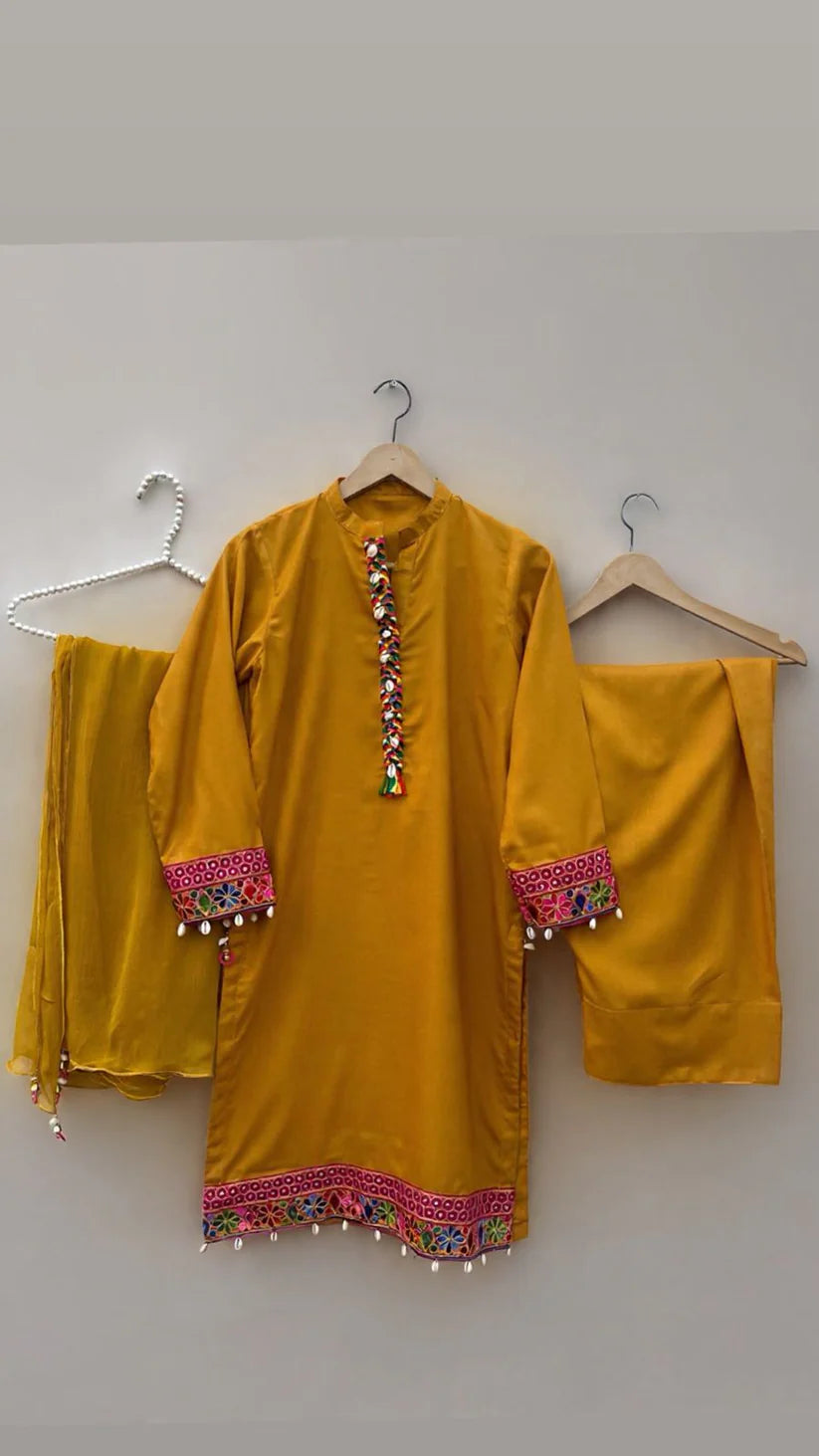 Afghani Suits With Farshi Shalwar – 3 Piece