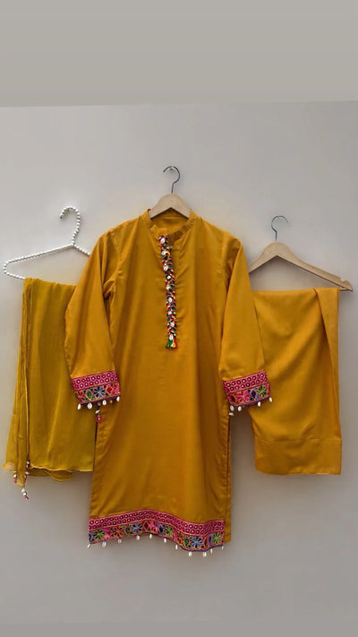 Afghani Suits With Farshi Shalwar – 3 Piece