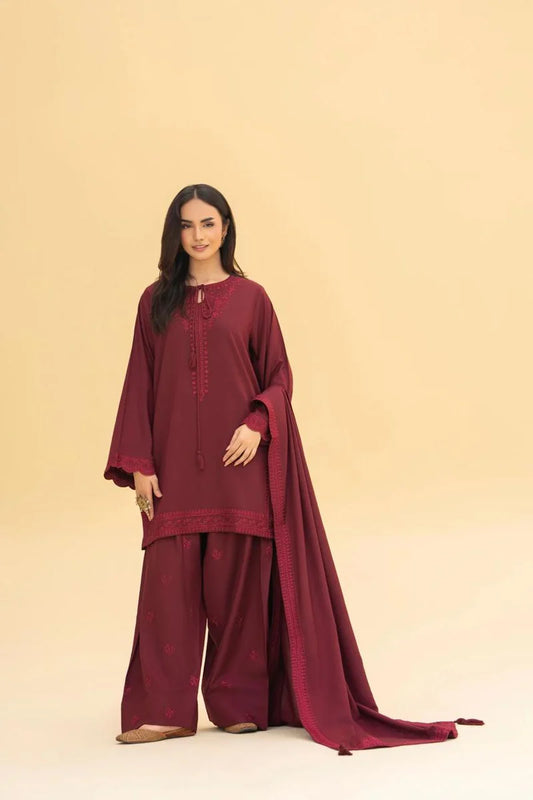 MEHERZA 3PC WITH SHAWL ( FARSHI SHALWAR )