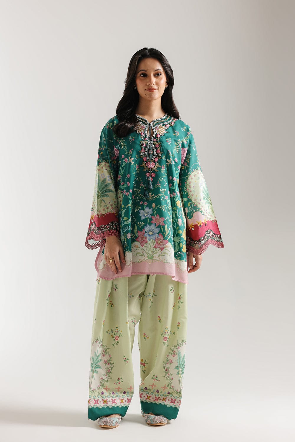 Emerald Bloom Printed Kurta Set