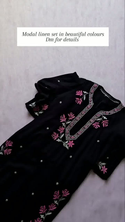 Multi embroidery on kurta and trouser