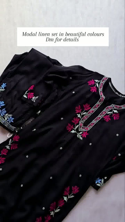 Multi embroidery on kurta and trouser