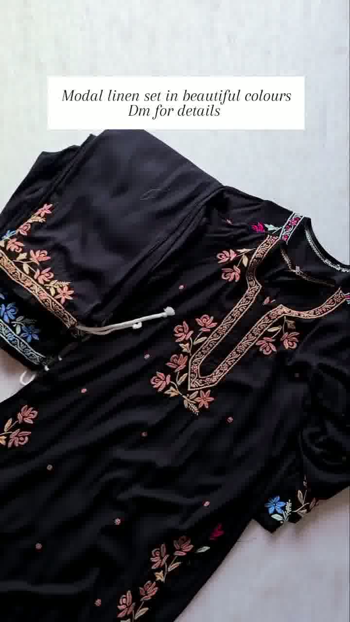 Multi embroidery on kurta and trouser