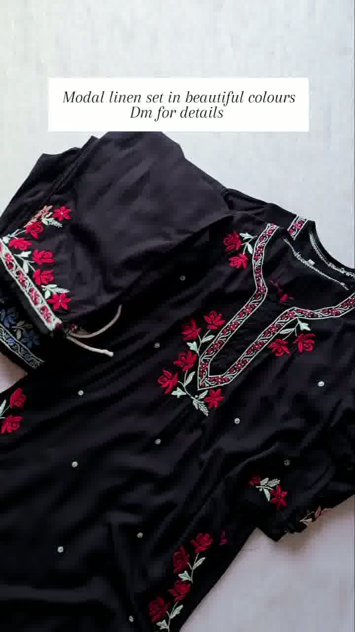 Multi embroidery on kurta and trouser