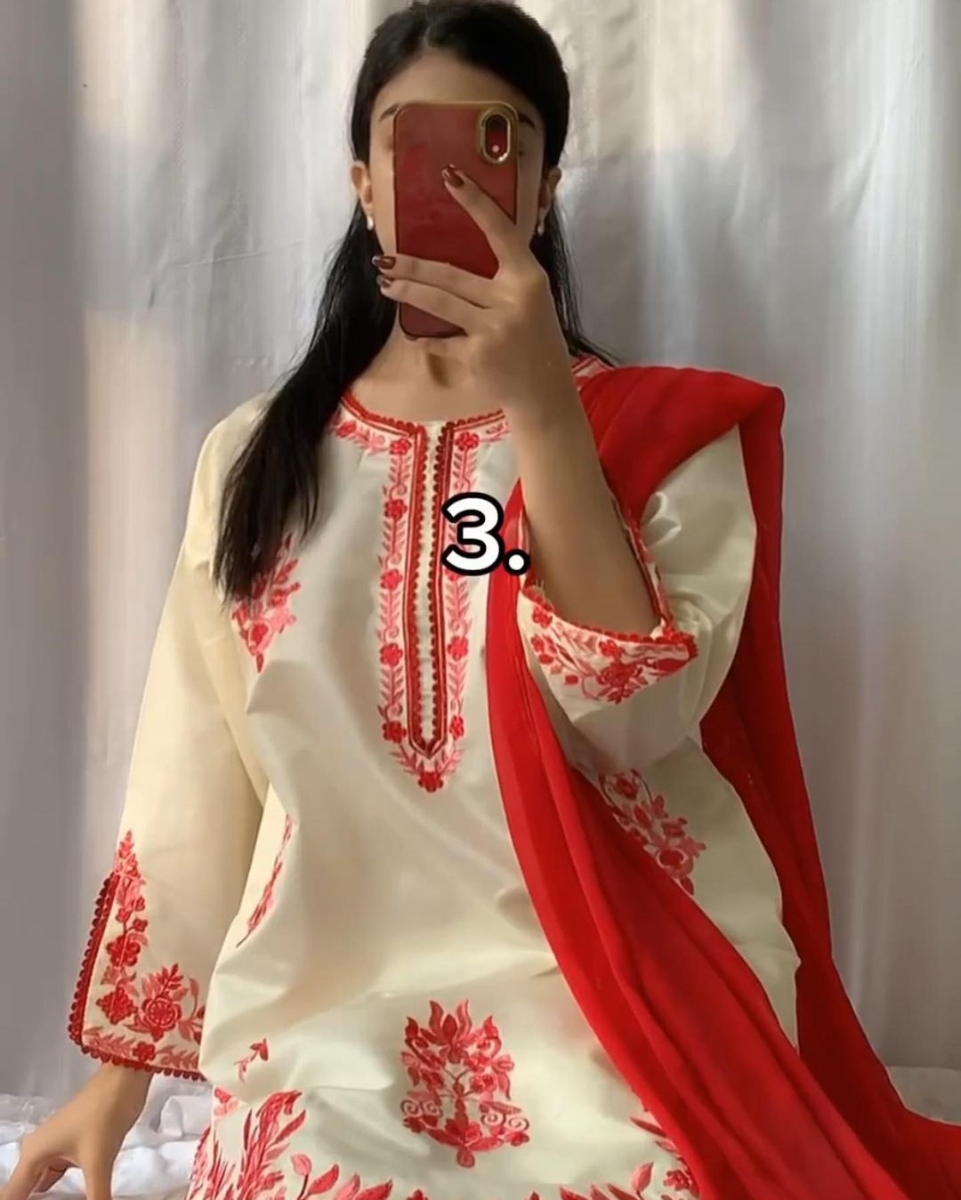 Multi Khaadi Net Embroidered Dress For Women