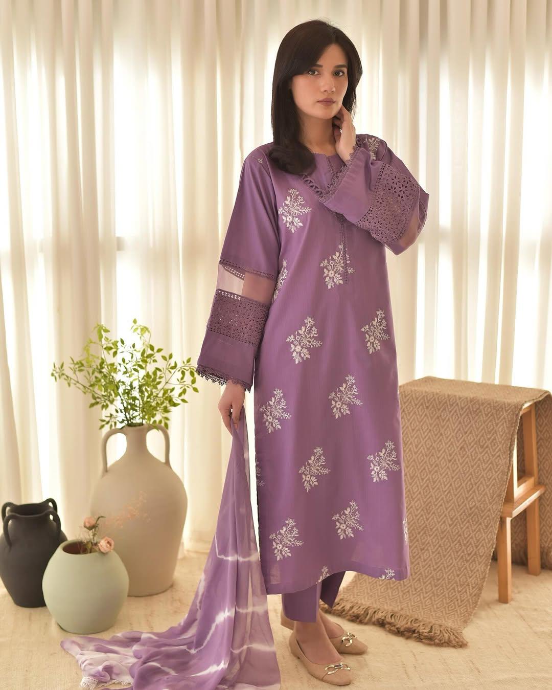 Hooriya Purple 3 PC