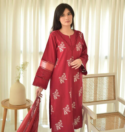 Hooriya Mehroon 3 PC